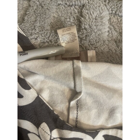 Loft Grey And White Short Sleeve A-line Knee Length T-shirt Dress Size Small - Picture 7 of 14